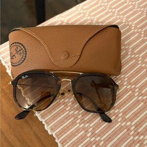 Ray-Ban Black and Gold Sunglasses with Ray-Ban Case